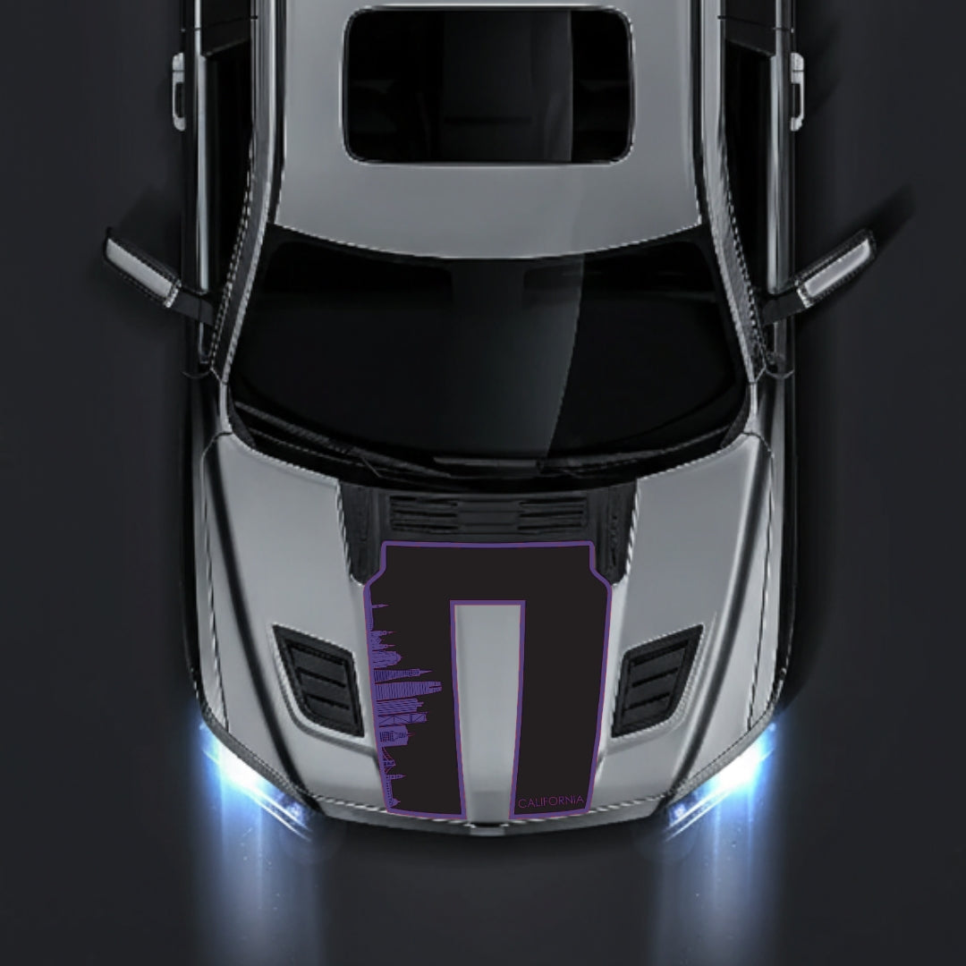 Hood Panel Decal/Sticker - California Skyline - Border Graphic Kit - For Dodge RAM 1500 2019-2025 - Premium Vinyl