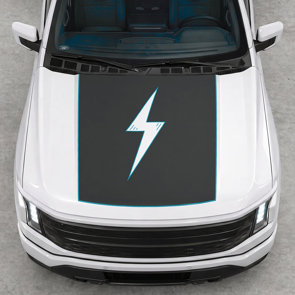 Hood Panel Decal/Sticker - Electric Graphic Decal Graphic Kit - For FORD F-150 2015-2020 - Premium Vinyl