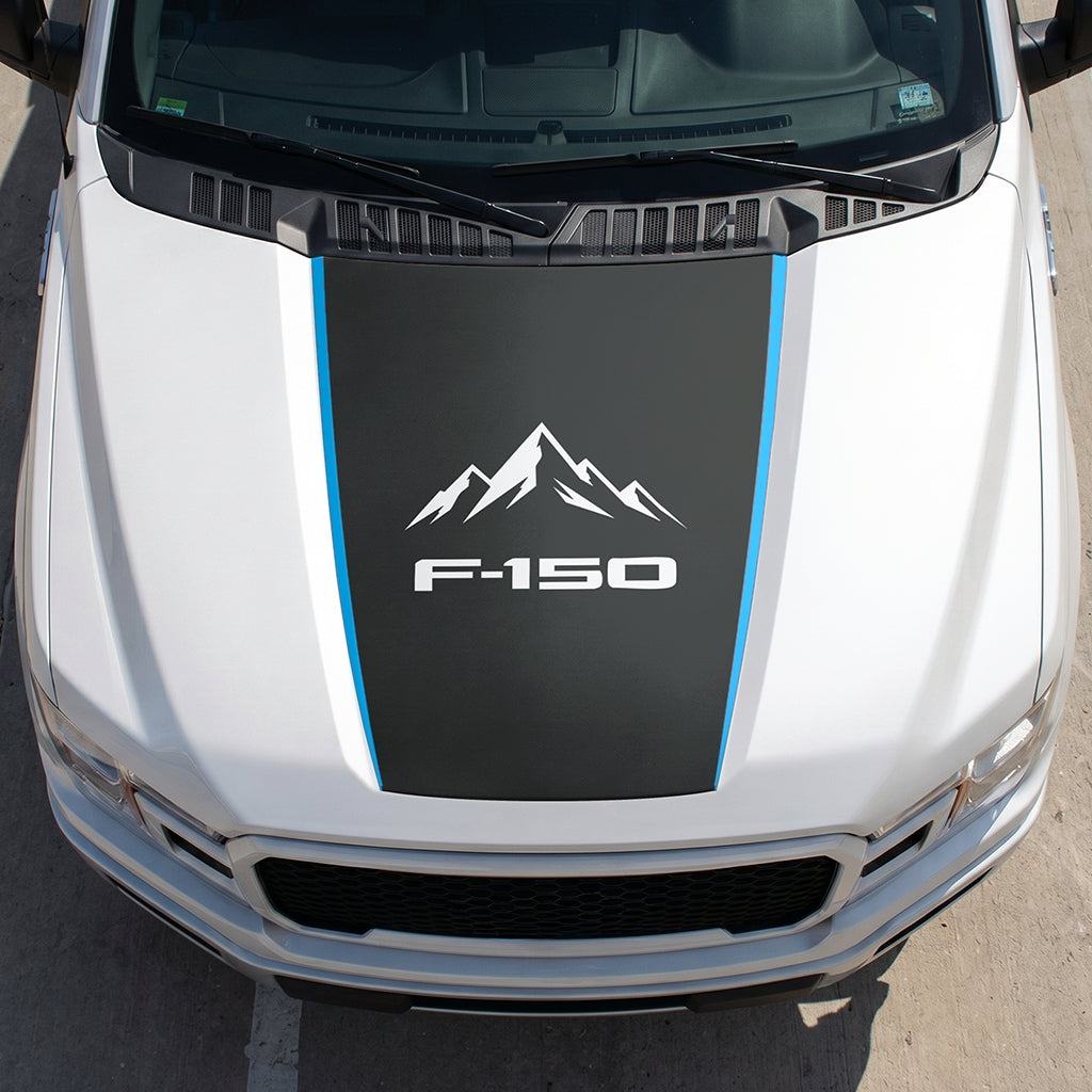 Hood Panel Decal/Sticker - Mountain Graphic Decal Graphic Kit - For Ford F-150 2015-2020 - Premium Vinyl