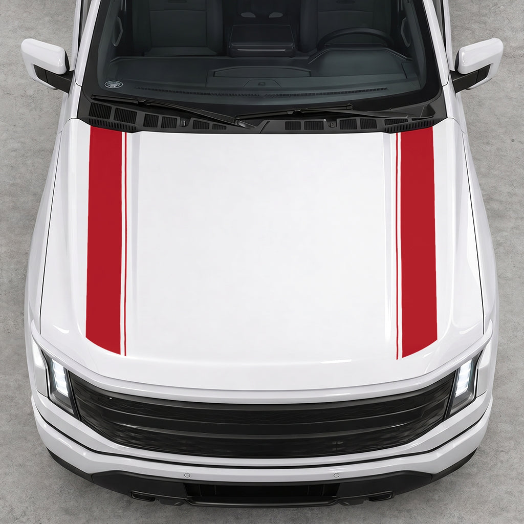 Hood Panel Decal/Sticker - Double Side Solid Graphic Decal Graphic Kit - For Ford F-150 2015-2020 - Premium Vinyl