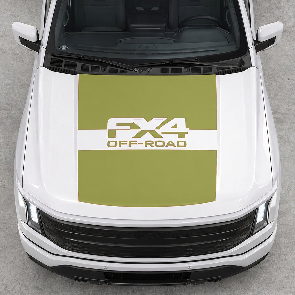 Hood Panel Decal/Sticker - Solid FX4 Graphic Decal Graphic Kit - For Ford F-150 2015-2020 - Premium Vinyl