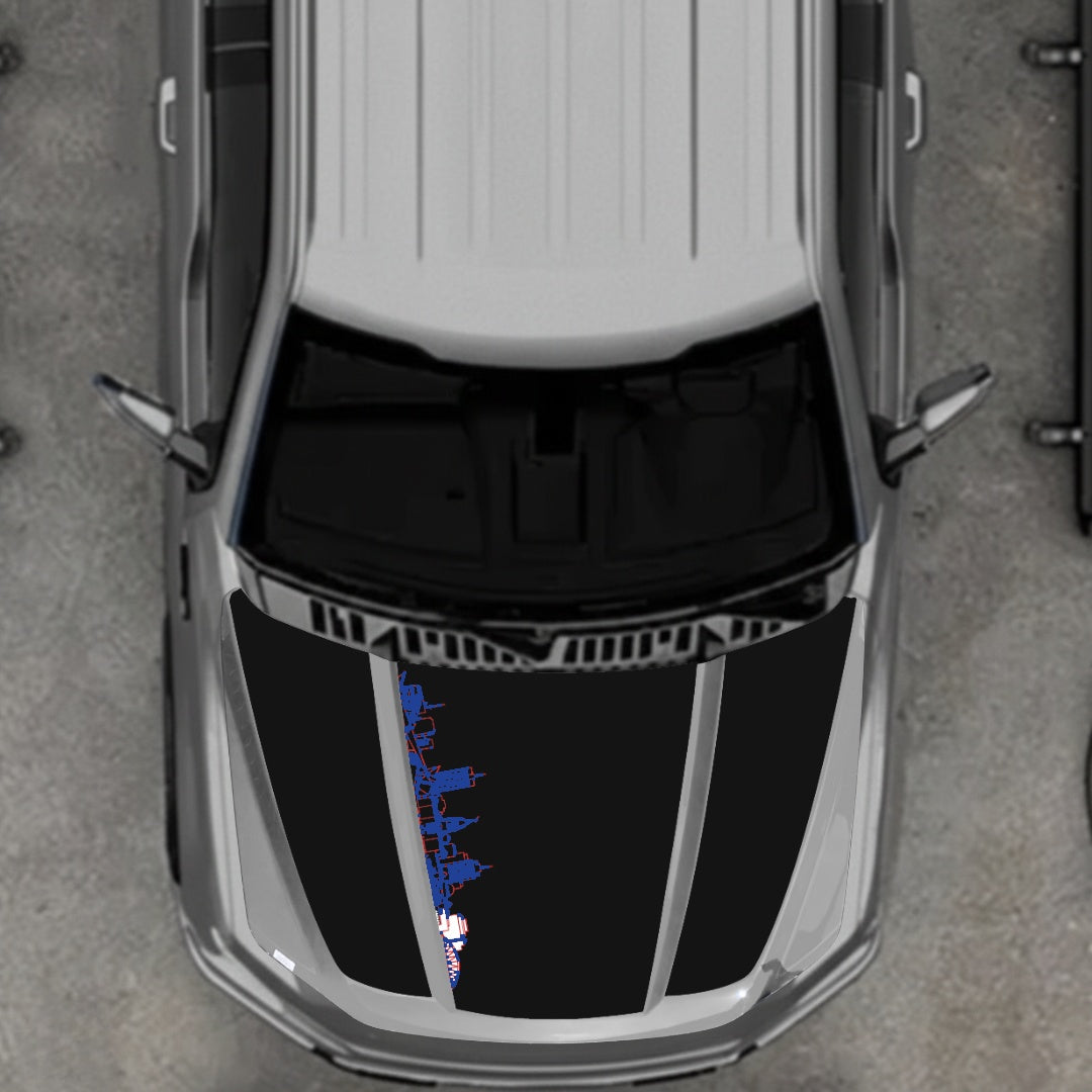 Hood Panel Decal/Sticker - Winnipeg Skyline Graphic Kit - For Ford F-150 2020-2026 - Premium Vinyl