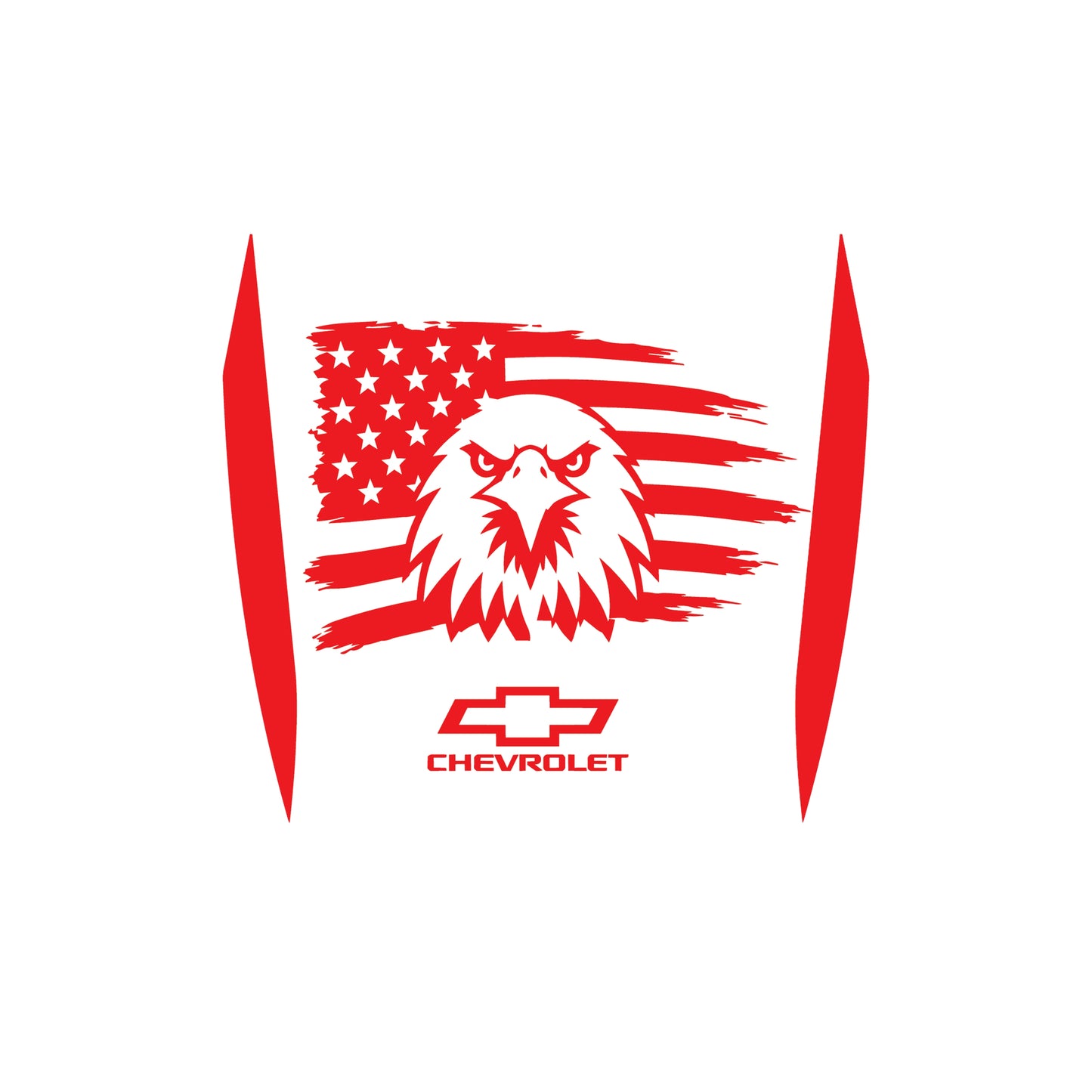 Hood Panel Decal/Sticker - American Facing Eagle Graphic Decal Graphic Kit - For Chevrolet Silverado 2019-2024 - Premium Vinyl