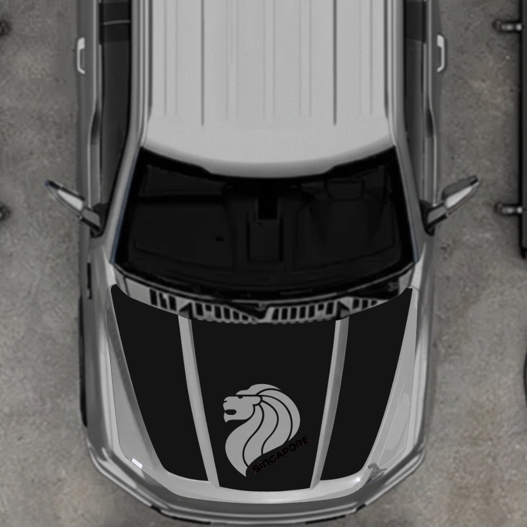 Hood Panel Decal/Sticker - Singapore - Cut Graphic Kit - For Ford F-150 2020-2026 - Premium Vinyl