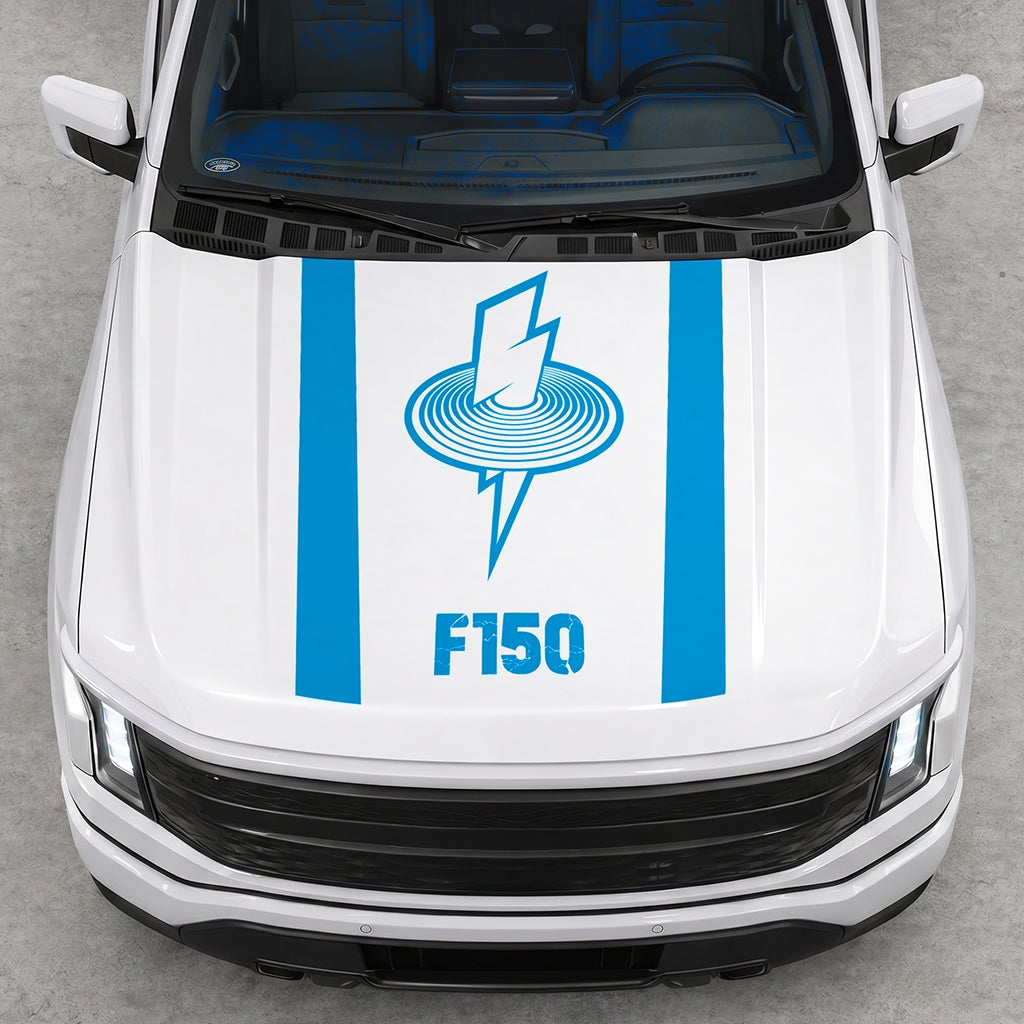 Hood Panel Decal/Sticker - Cut Magnetic Field Graphic Decal Graphic Kit - For FORD F-150 2015-2020 - Premium Vinyl