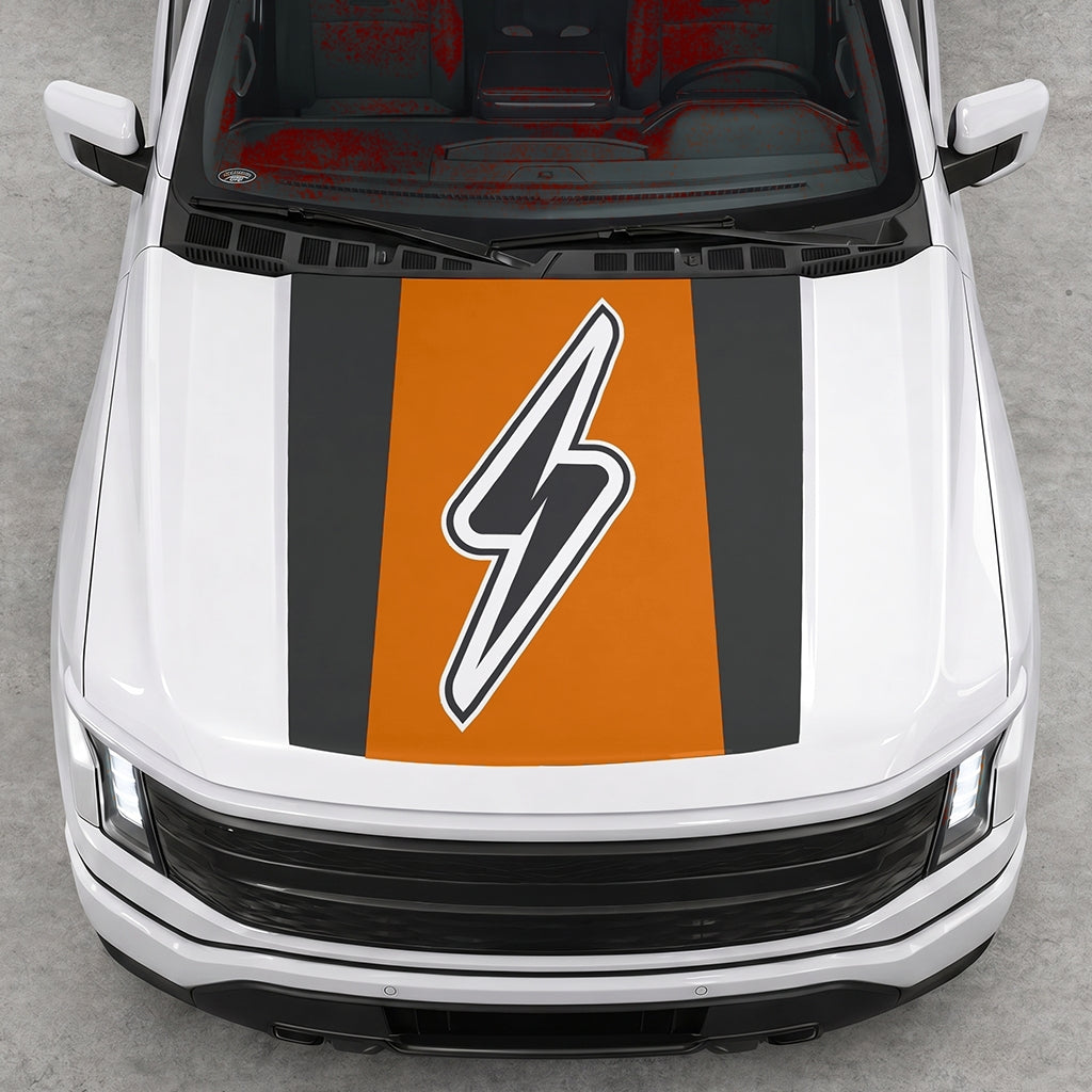 Hood Panel Decal/Sticker - Electric Solid Graphic Decal Graphic Kit - For FORD F-150 2015-2020 - Premium Vinyl