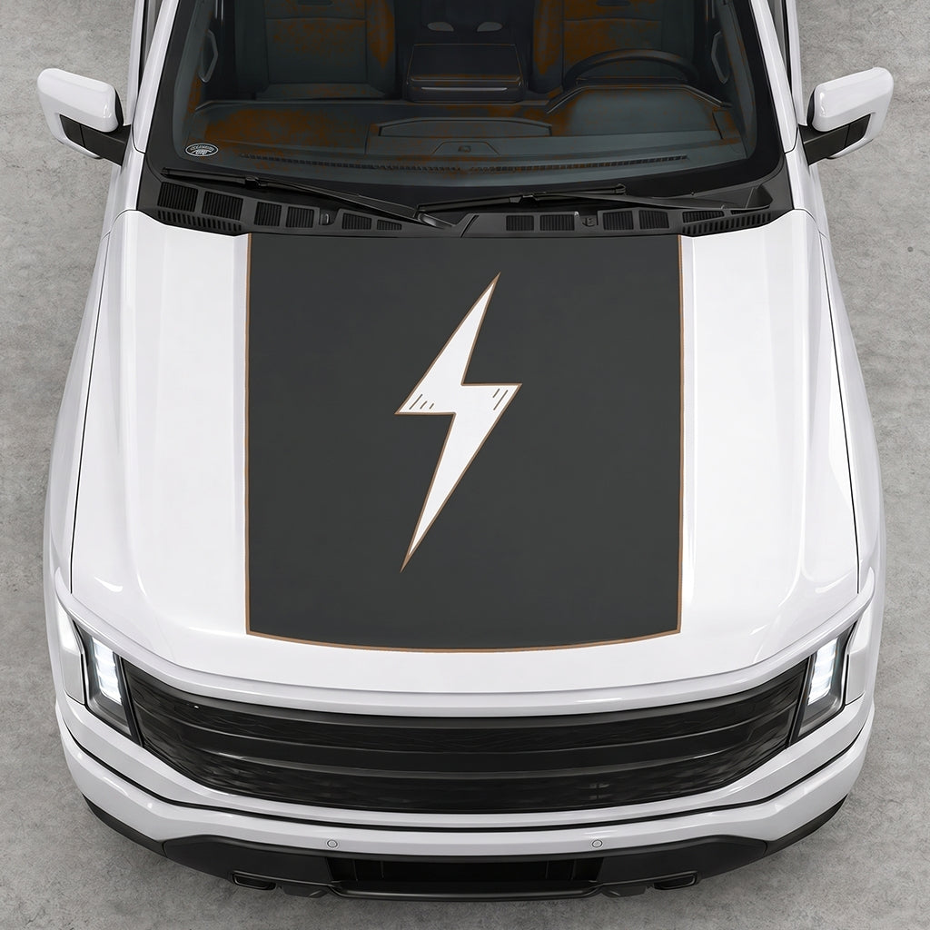 Hood Panel Decal/Sticker - Electric Graphic Decal Graphic Kit - For FORD F-150 2015-2020 - Premium Vinyl