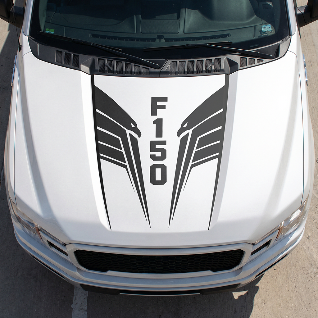 Hood Panel Decal/Sticker - Different Styles Graphic Decals Kit- For Ford F-150 2015-2020 - Premium Vinyl