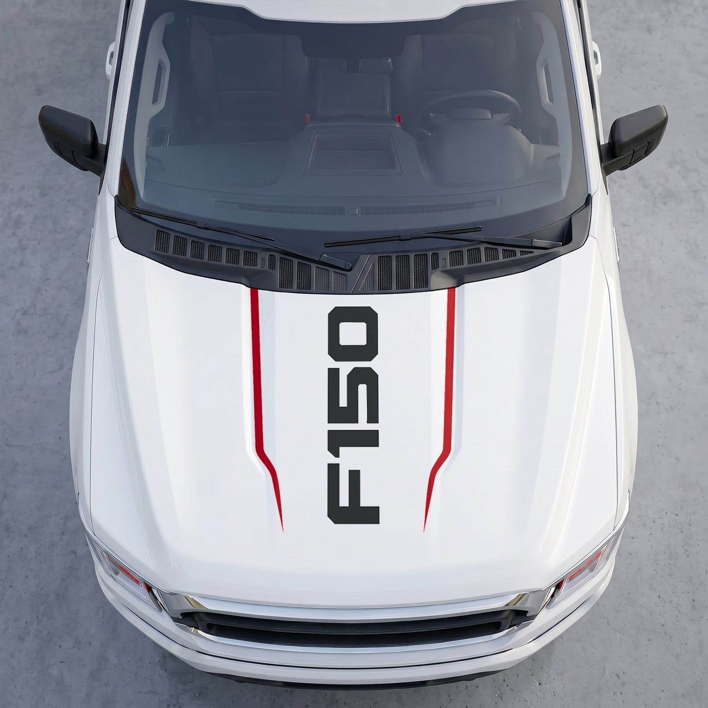 Hood Panel Decal/Sticker - Minimalist Center Hood Decal – Clean Block Lettering Graphic Sticker Graphic Kit - For Ford F-150 F150 2015-2020 - Premium Vinyl