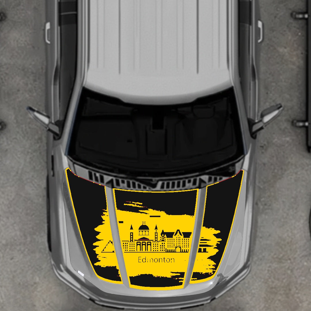 Hood Panel Decal/Sticker - Edmonton - Border Graphic Kit - For Ford F-150 2020-2026 - Premium Vinyl