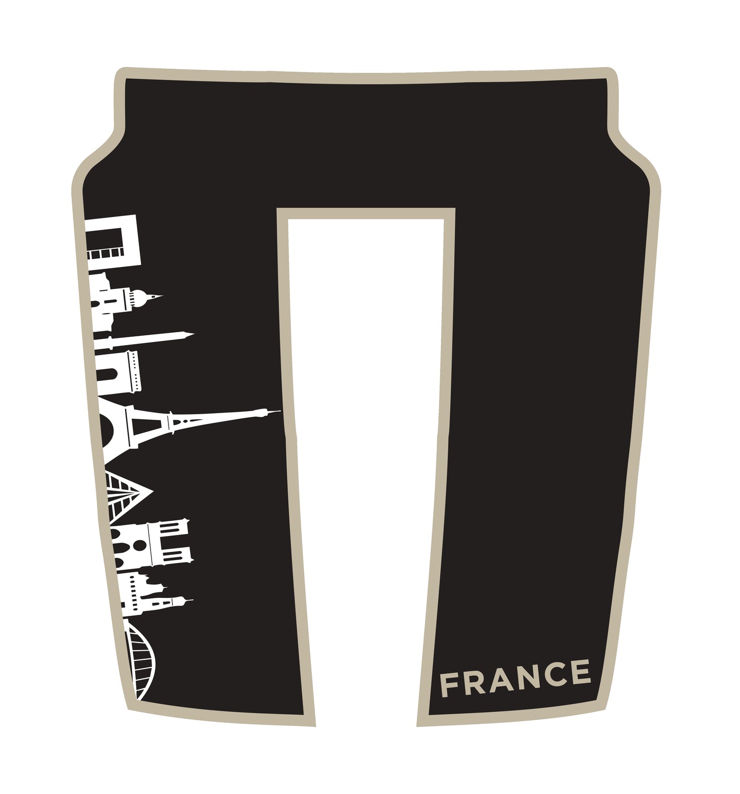 Performance Hood Panel Decal/Sticker - France Skyline - Cut - Border Graphic Kit - For Dodge RAM 1500 2019-2025 - Premium Vinyl