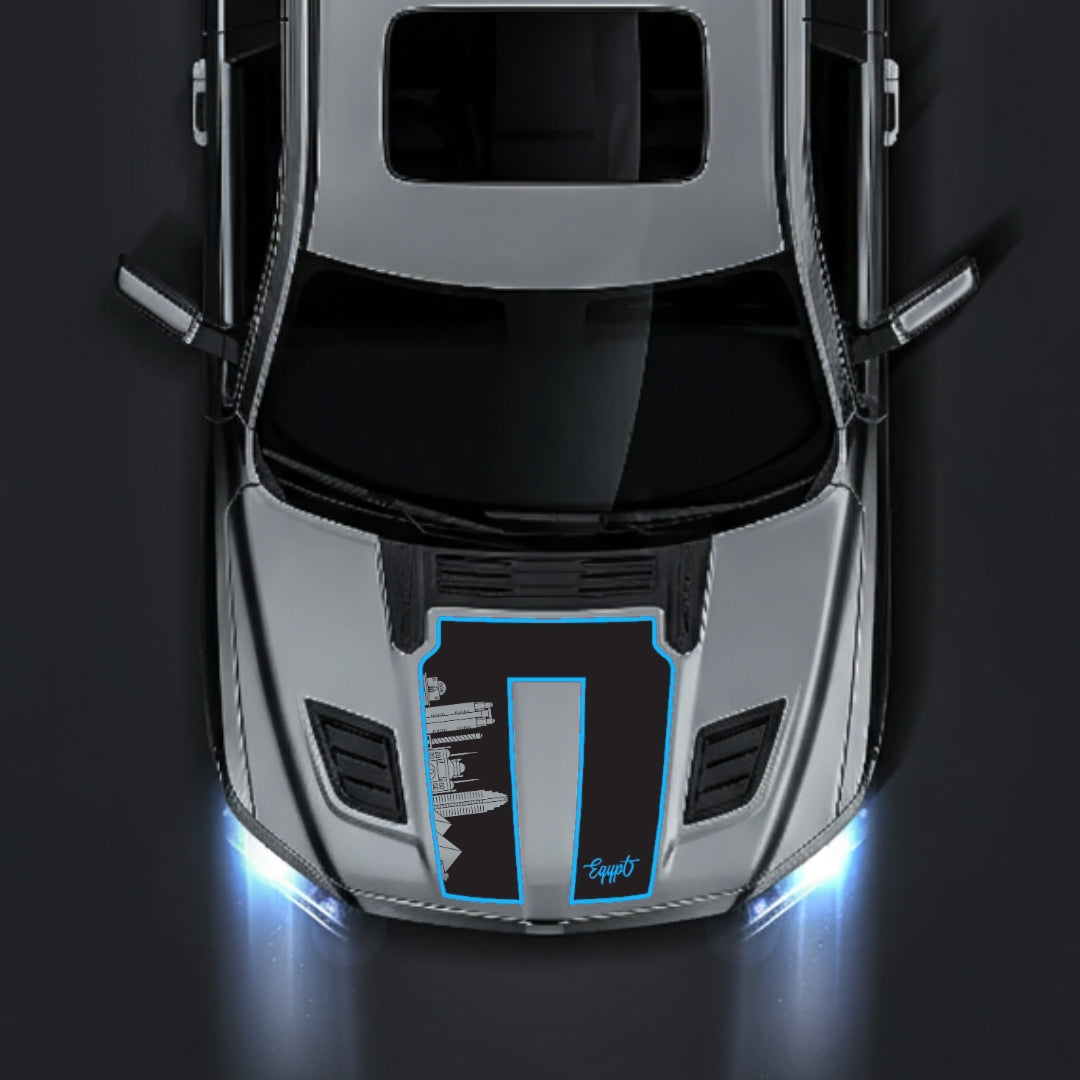 Hood Panel Decal/Sticker - Egypt Skyline - Cut - Border Graphic Kit - For Dodge RAM 1500 2019-2025 - Premium Vinyl