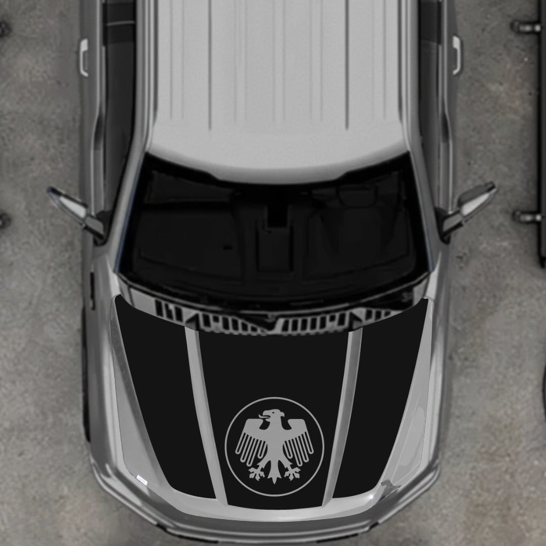 Hood Panel Decal/Sticker - Germany Logo - Cut Graphic Kit - For Ford F-150 2020-2026 - Premium Vinyl