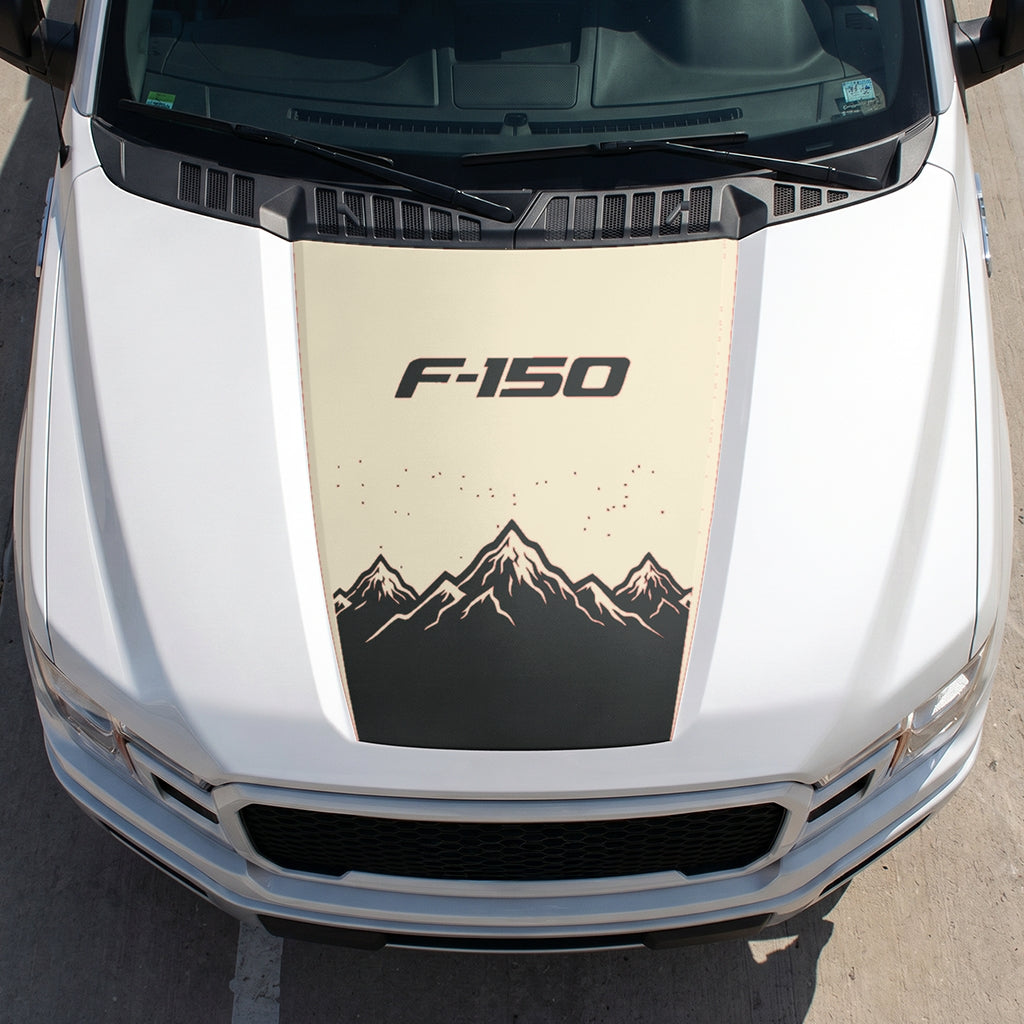 Hood Panel Decal/Sticker - Deep Mountain Graphic Decal Graphic Kit - For Ford F-150 2015-2020 - Premium Vinyl