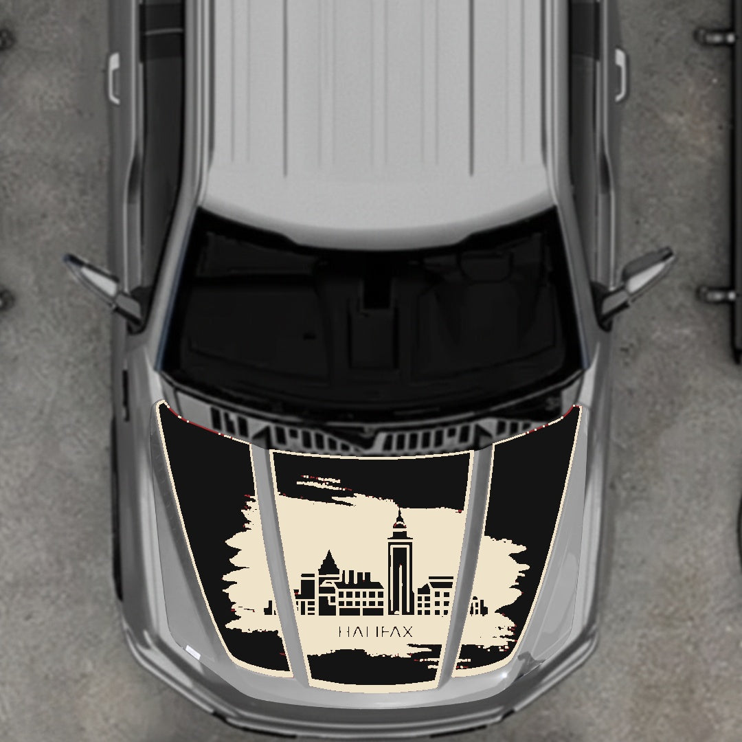 Hood Panel Decal/Sticker - Halifax - Border Graphic Kit - For Ford F-150 2020-2026 - Premium Vinyl