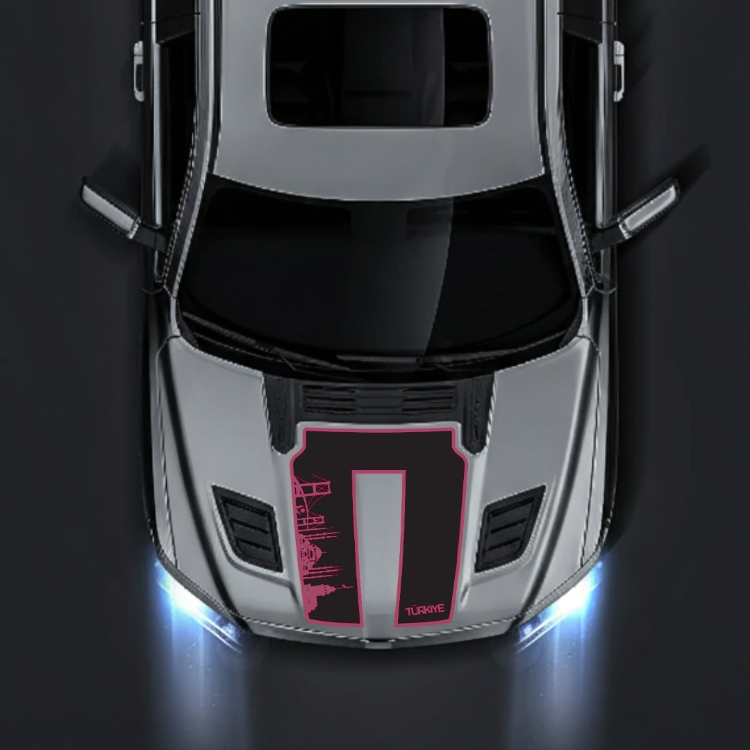 Performance Hood Panel Decal/Sticker - Turkey Skyline - Border Graphic Kit - For Dodge RAM 1500 2019-2025 - Premium Vinyl