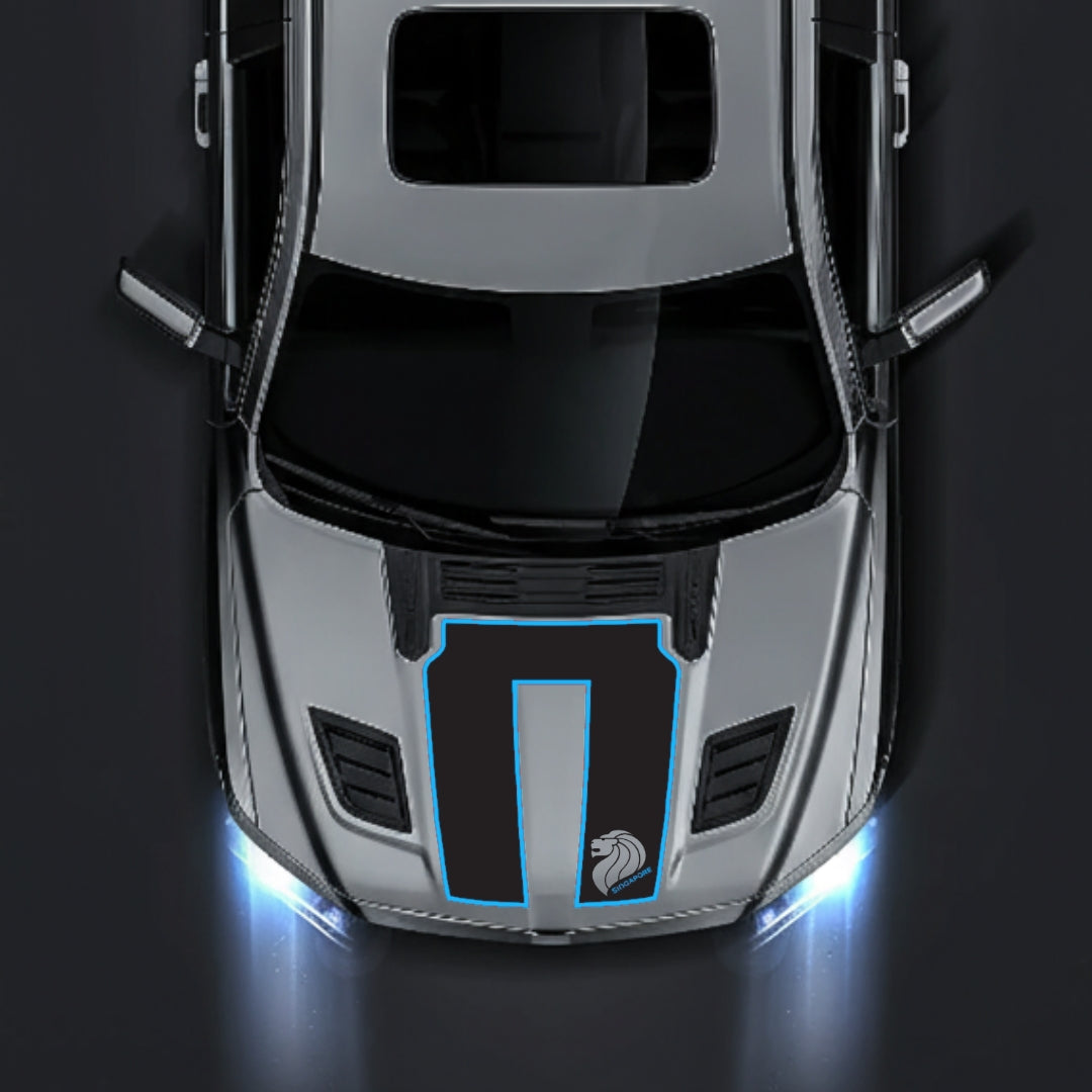 Hood Panel Decal/Sticker - Singapore - Cut - Border Graphic Kit - For Dodge RAM 1500 2019-2025 - Premium Vinyl