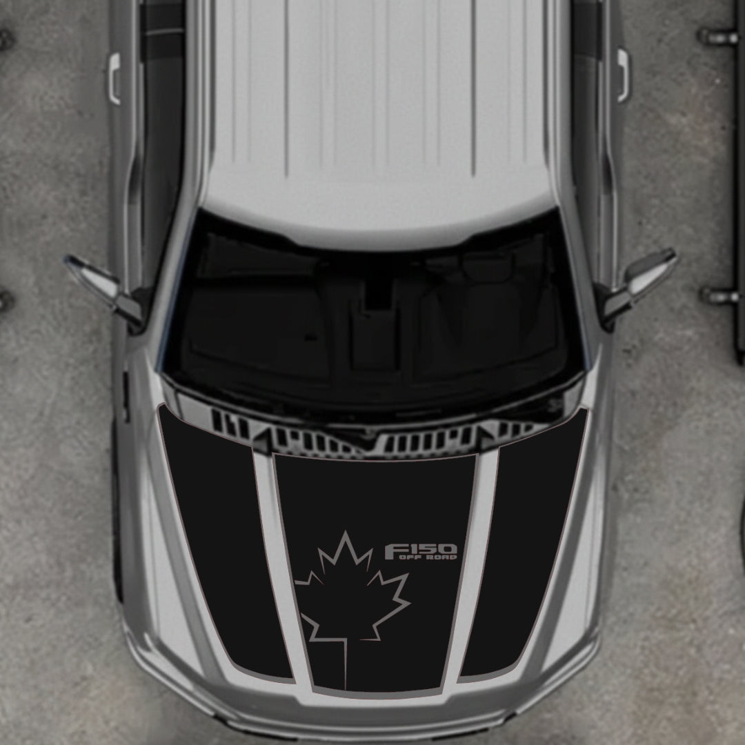 Hood Panel Decal/Sticker - Canada Style 7 Graphic Kit - For Ford F-150 2020-2026 - Premium Vinyl