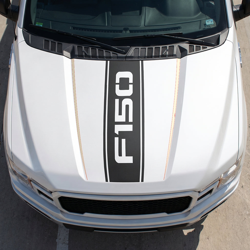 Hood Panel Decal/Sticker - Bold Cut F150 Graphic Decal Graphic Kit - For Ford F-150 2015-2020 - Premium Vinyl