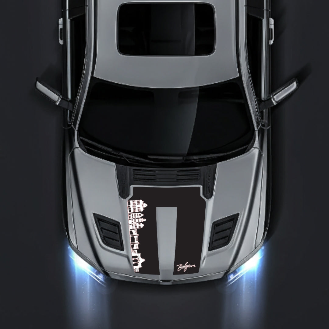 Hood Panel Decal/Sticker - Belgium Skyline Graphic Kit - For Dodge RAM 1500 2019-2025 - Premium Vinyl