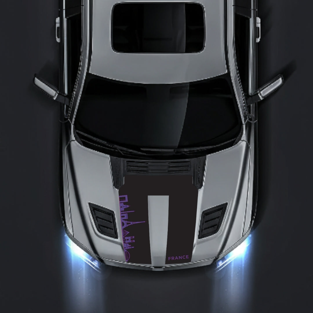 Hood Panel Decal/Sticker - France Skyline Graphic Kit - For Dodge RAM 1500 2019-2025 - Premium Vinyl