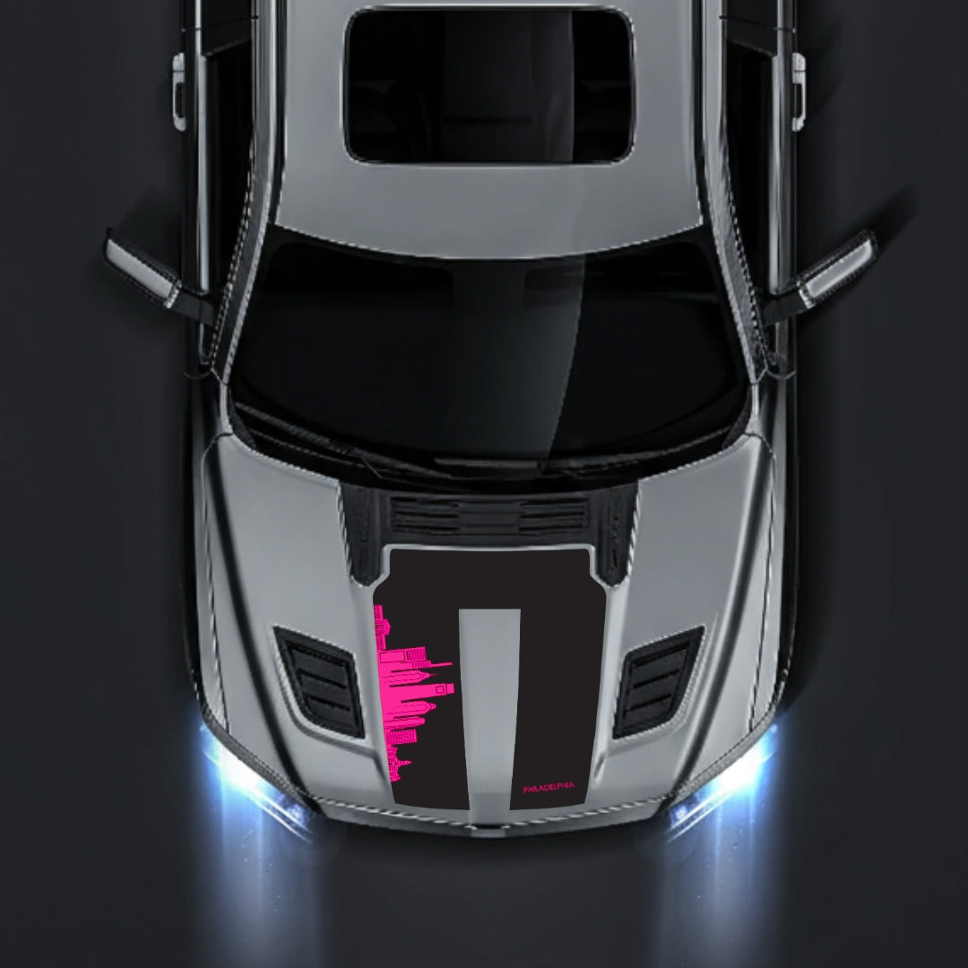 Hood Panel Decal/Sticker - Philadelphia Skyline Graphic Kit - For Dodge RAM 1500 2019-2025 - Premium Vinyl