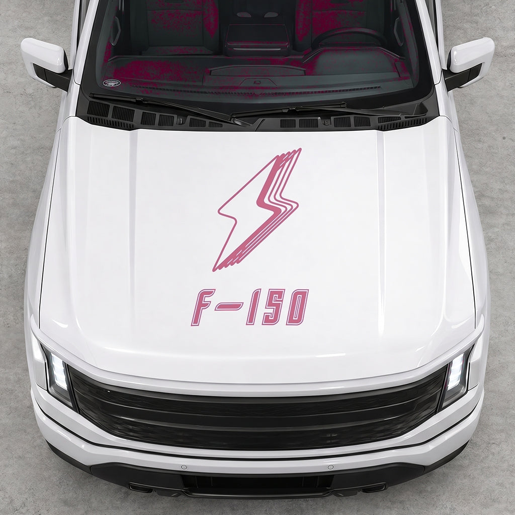 Hood Panel Decal/Sticker - Cut Bordered Electric F150 Graphic Decal Graphic Kit - For FORD F-150 2015-2020 - Premium Vinyl