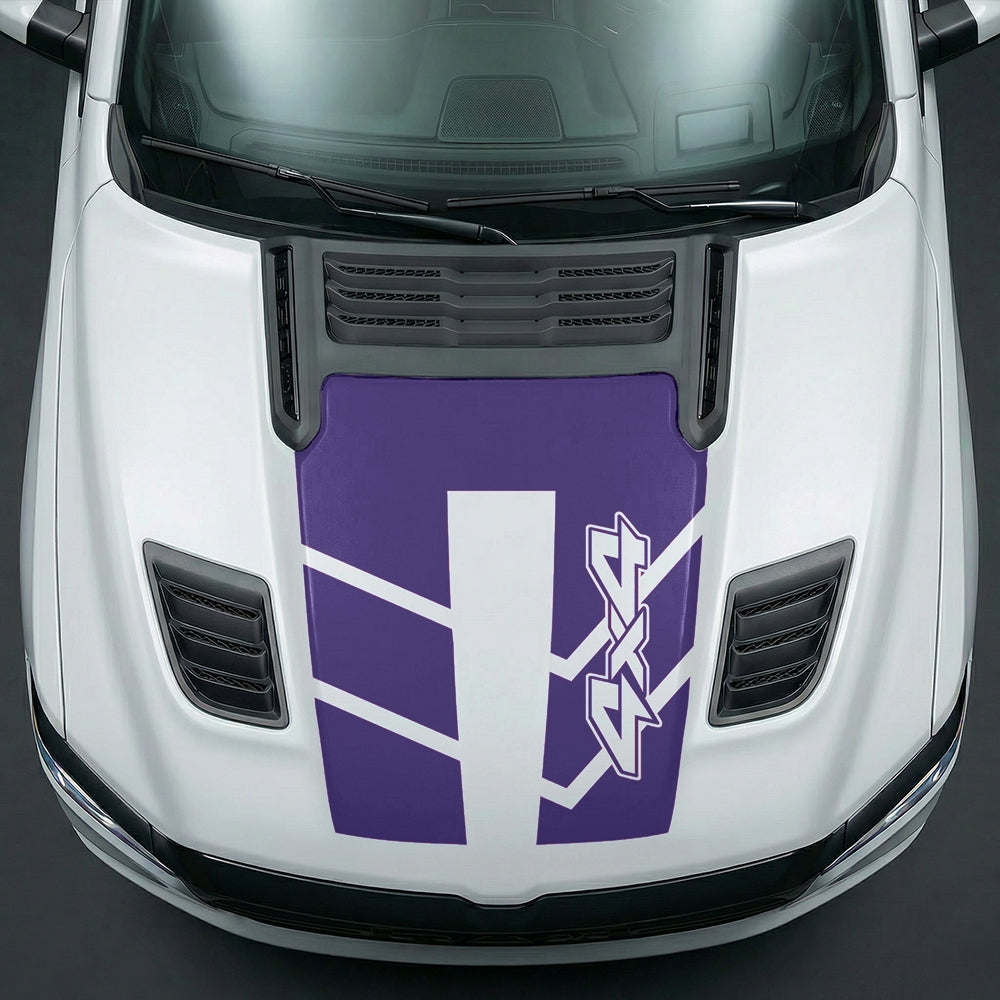 Hood Panel Decal/Sticker - Bold 4x4 Geometric Chevron Graphic Kit - For Dodge Ram 2019-2025 - Premium Vinyl