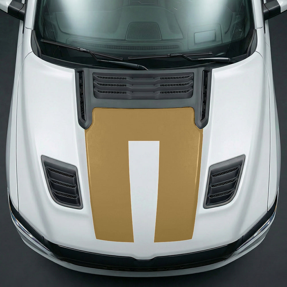 Hood Panel Decal/Sticker - Solid RAM 1500 U-Shape Graphic Kit - For Dodge Ram 2019-2025 - Premium Vinyl