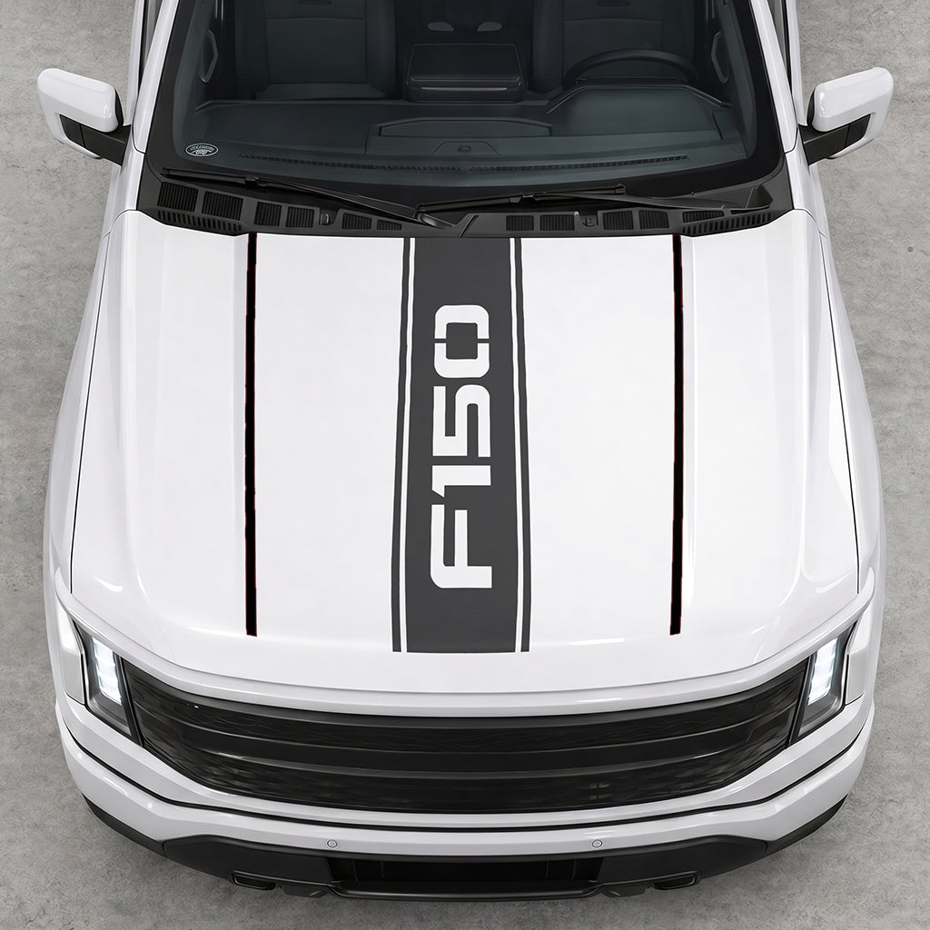 Hood Panel Decal/Sticker - Bold Cut F150 Graphic Decal Graphic Kit - For Ford F-150 2015-2020 - Premium Vinyl