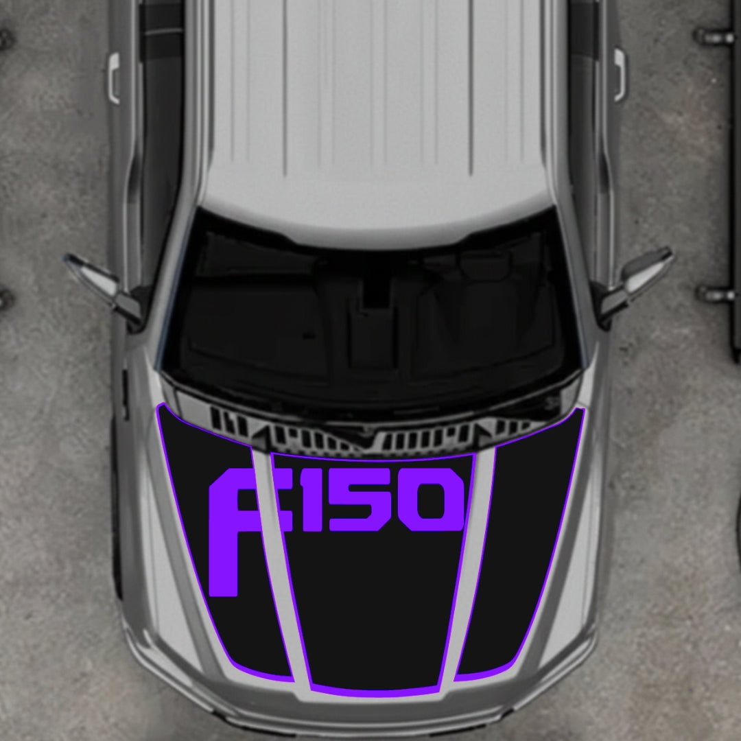Hood Panel Decal/Sticker - Style 13 Graphic Kit - For Ford F-150 2020-2026 - Premium Vinyl