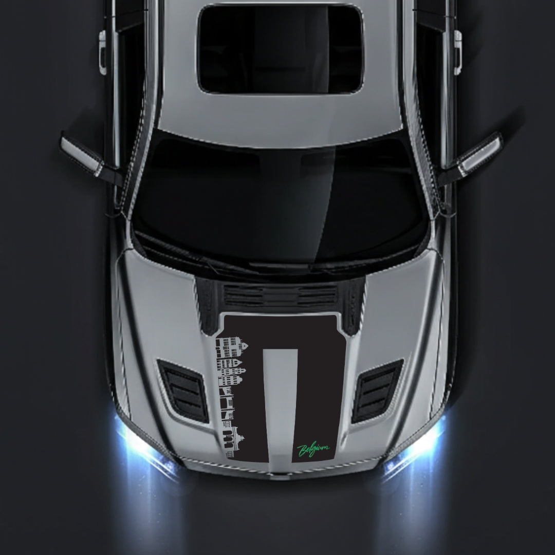 Hood Panel Decal/Sticker - Belgium Skyline - Cut Graphic Kit - For Dodge RAM 1500 2019-2025 - Premium Vinyl