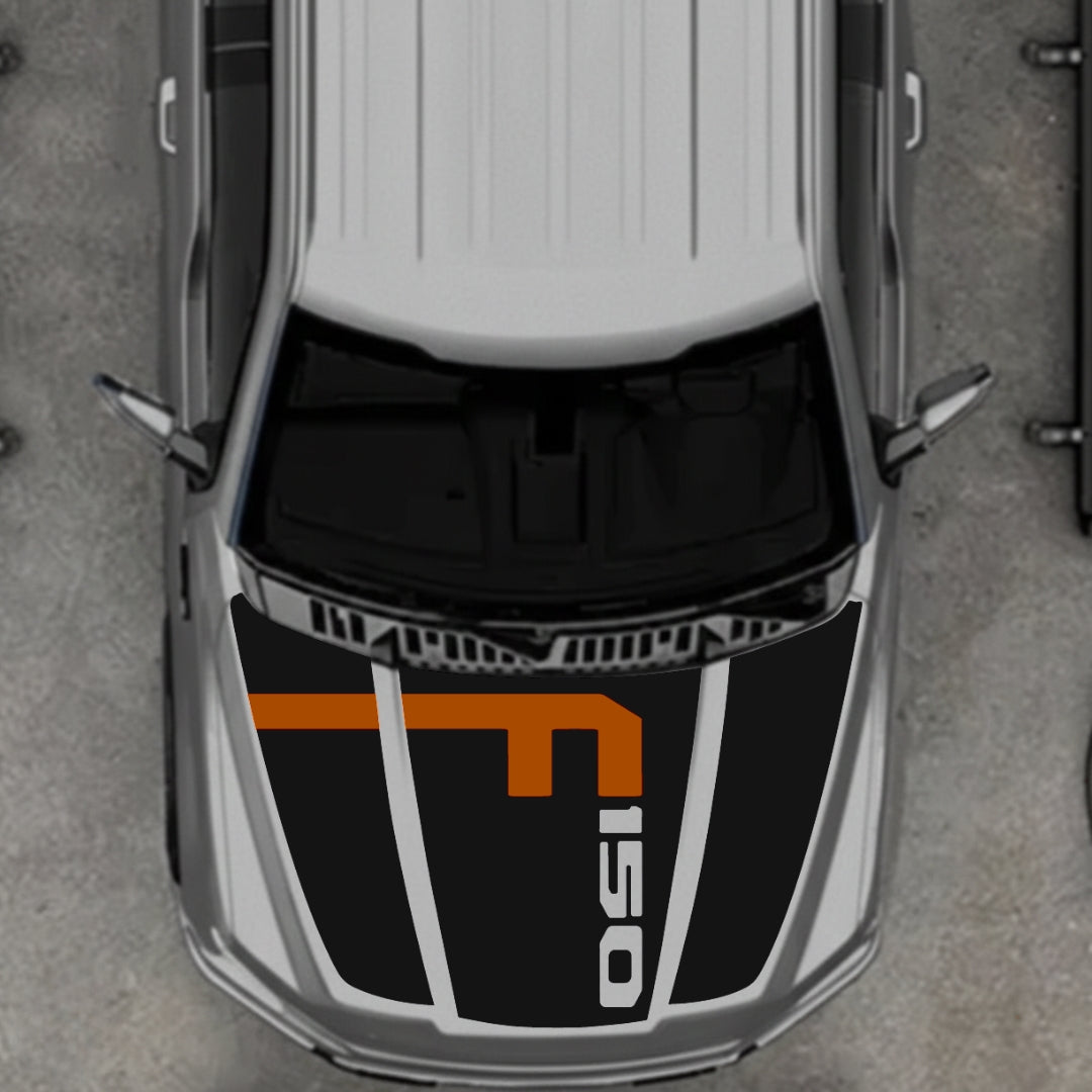 Hood Panel Decal/Sticker - Style 9 - Cut Graphic Kit - For Ford F-150 2020-2026 - Premium Vinyl