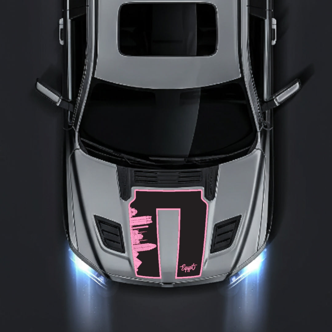Hood Panel Decal/Sticker - Egypt Skyline - Border Graphic Kit - For Dodge RAM 1500 2019-2025 - Premium Vinyl