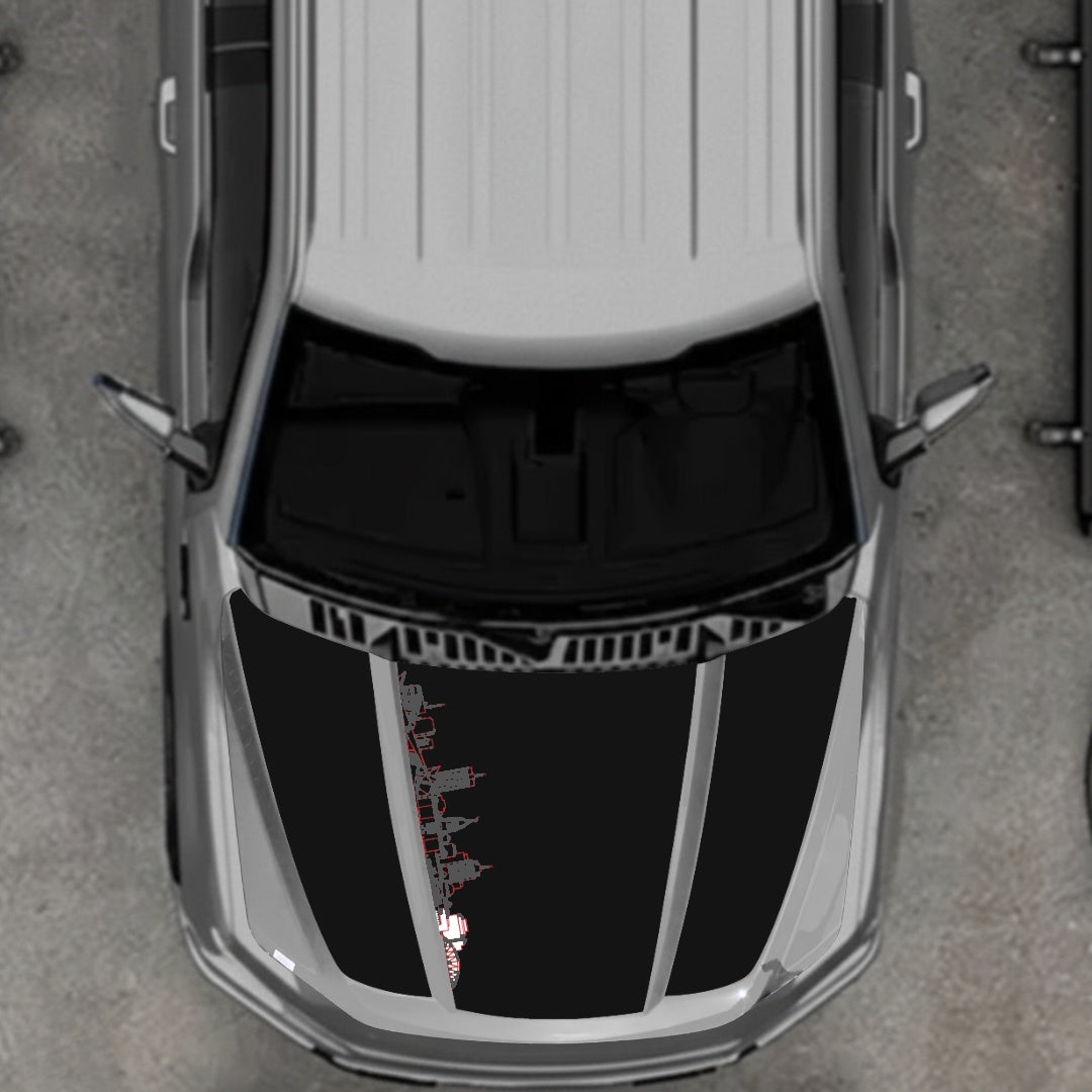Hood Panel Decal/Sticker - Winnipeg Skyline Graphic Kit - For Ford F-150 2020-2026 - Premium Vinyl