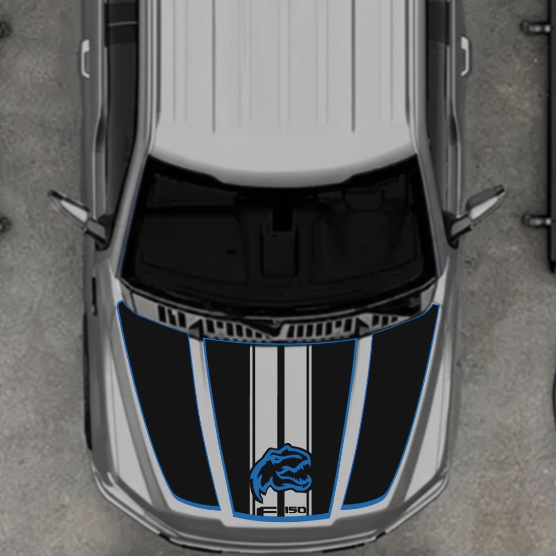 Hood Panel Decal/Sticker - Rex - Cut - Border Graphic Kit - For Ford F-150 2020-2026 - Premium Vinyl