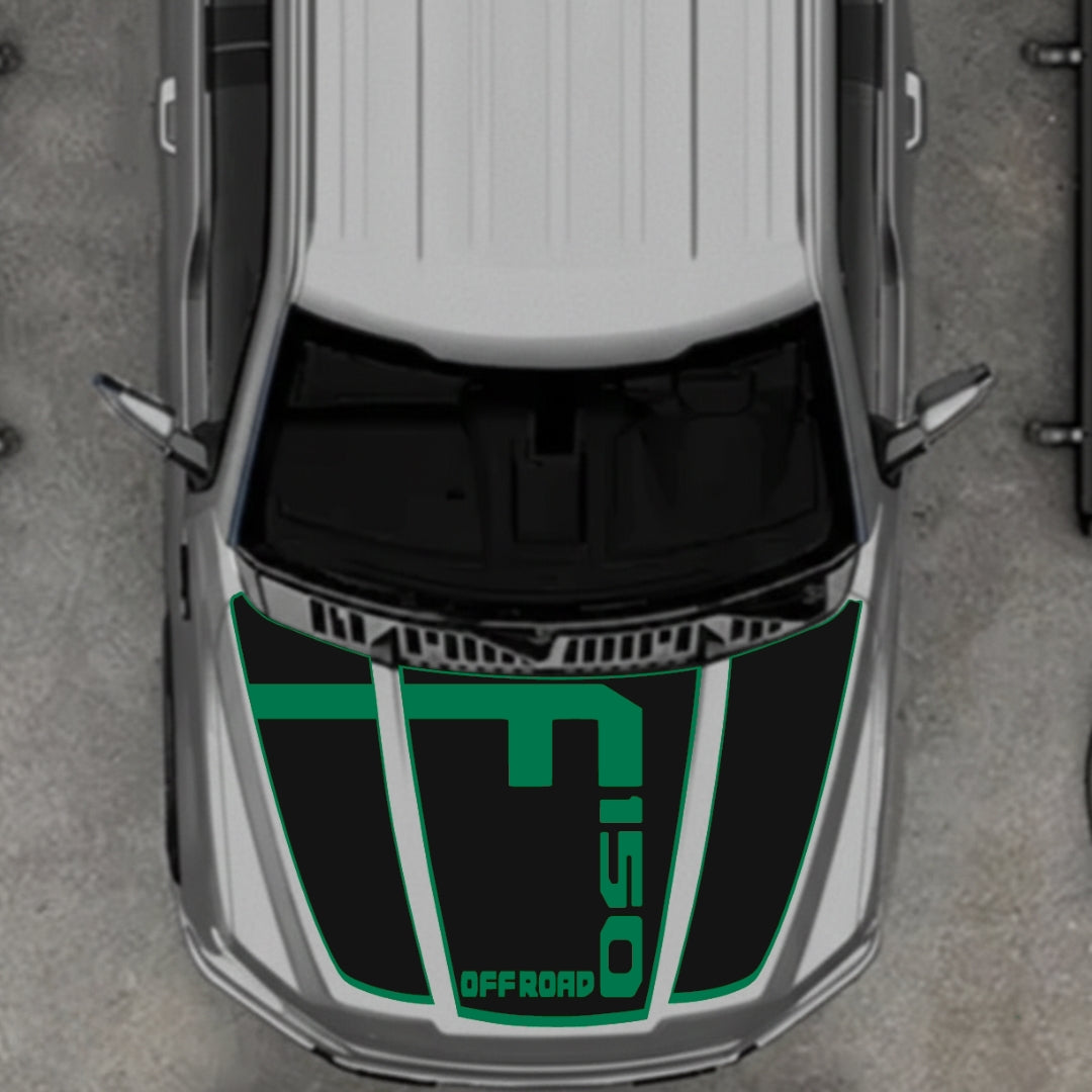Hood Panel Decal/Sticker - Style 5 - Border Graphic Kit - For Ford F-150 2020-2026 - Premium Vinyl