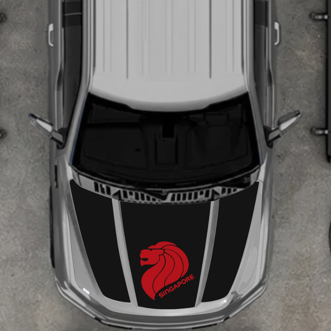 Hood Panel Decal/Sticker - Singapore Graphic Kit - For Ford F-150 2020-2026 - Premium Vinyl