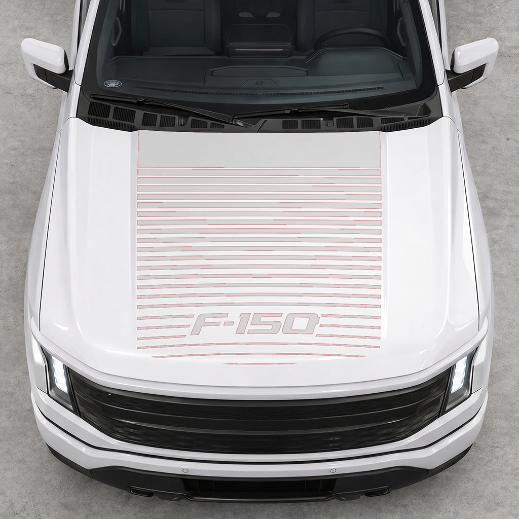 Hood Panel Decal/Sticker - Waves F150 Graphic Decal Graphic Kit - For Ford F-150 2015-2020 - Premium Vinyl