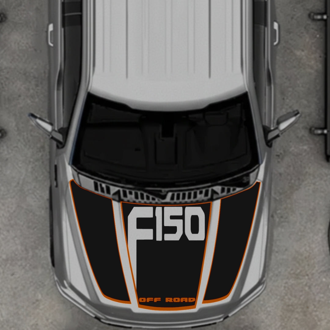 Hood Panel Decal/Sticker - Style 12 - Cut Graphic Kit - For Ford F-150 2020-2026 - Premium Vinyl