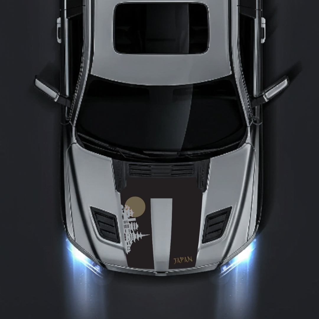 Performance Hood Panel Decal/Sticker - Japan Skyline - Cut Graphic Kit - For Dodge RAM 1500 2019-2025 - Premium Vinyl