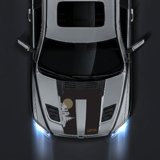Performance Hood Panel Decal/Sticker - Japan Skyline - Cut Graphic Kit - For Dodge RAM 1500 2019-2025 - Premium Vinyl