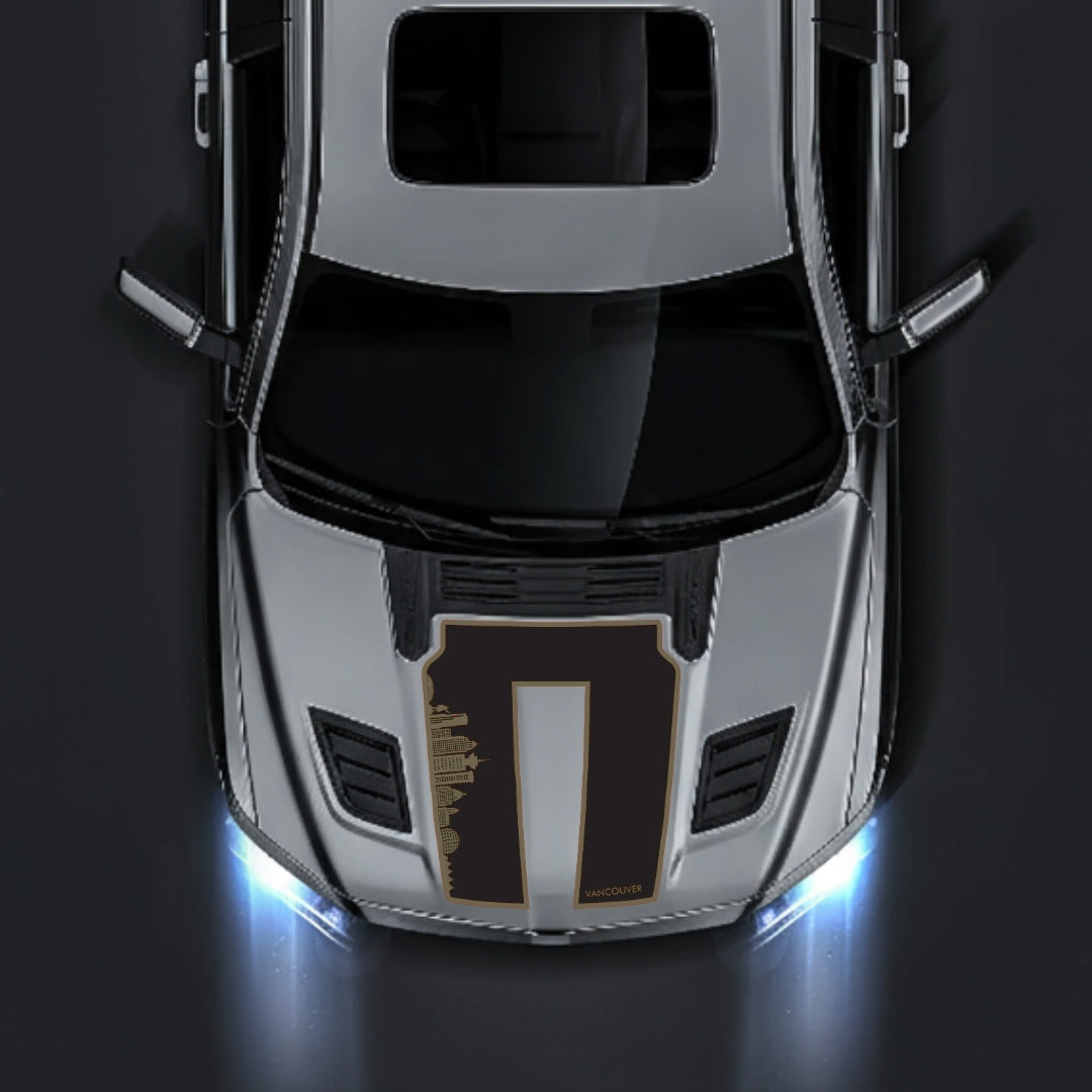 Performance Hood Panel Decal/Sticker - Vancouver Skyline - Border Graphic Kit - For Dodge RAM 1500 2019-2025 - Premium Vinyl