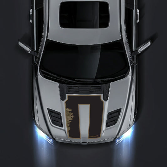 Performance Hood Panel Decal/Sticker - Vancouver Skyline - Border Graphic Kit - For Dodge RAM 1500 2019-2025 - Premium Vinyl