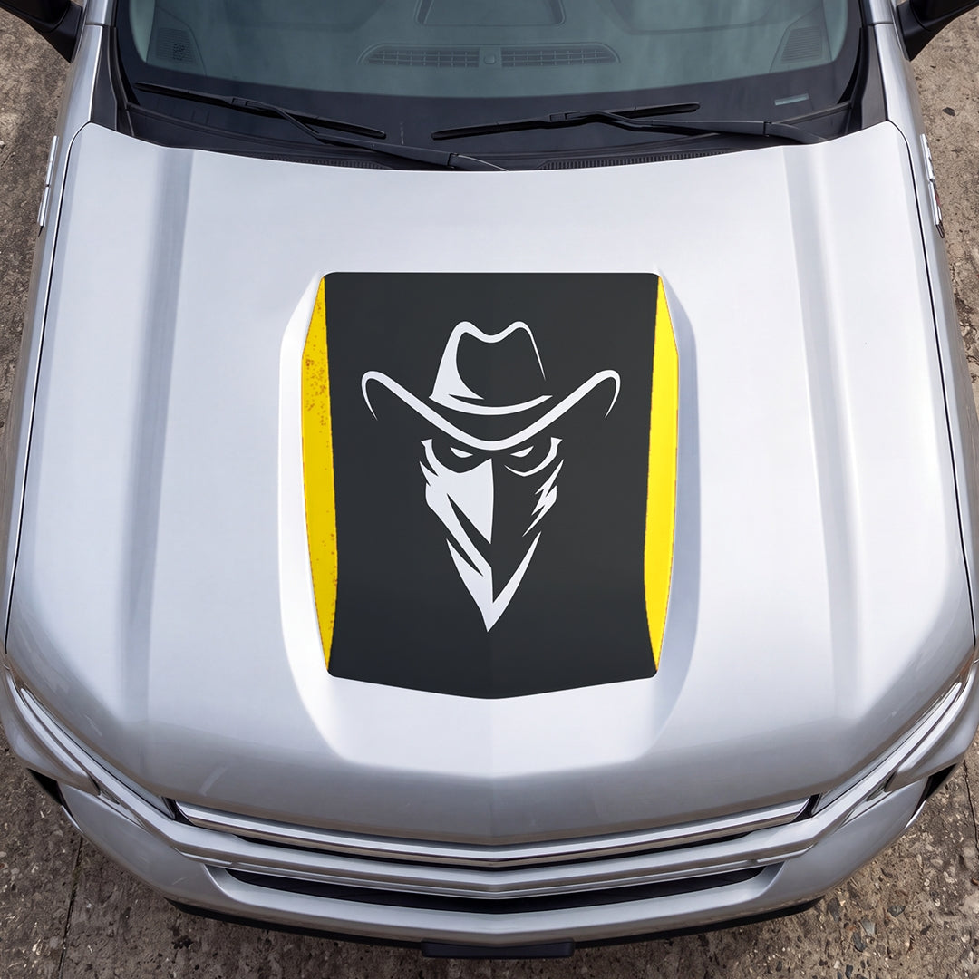 Hood Panel Decal/Sticker - Cowboy Bandit Graphic Decal Graphic Kit - For Chevrolet Silverado 2019-2024 - Premium Vinyl