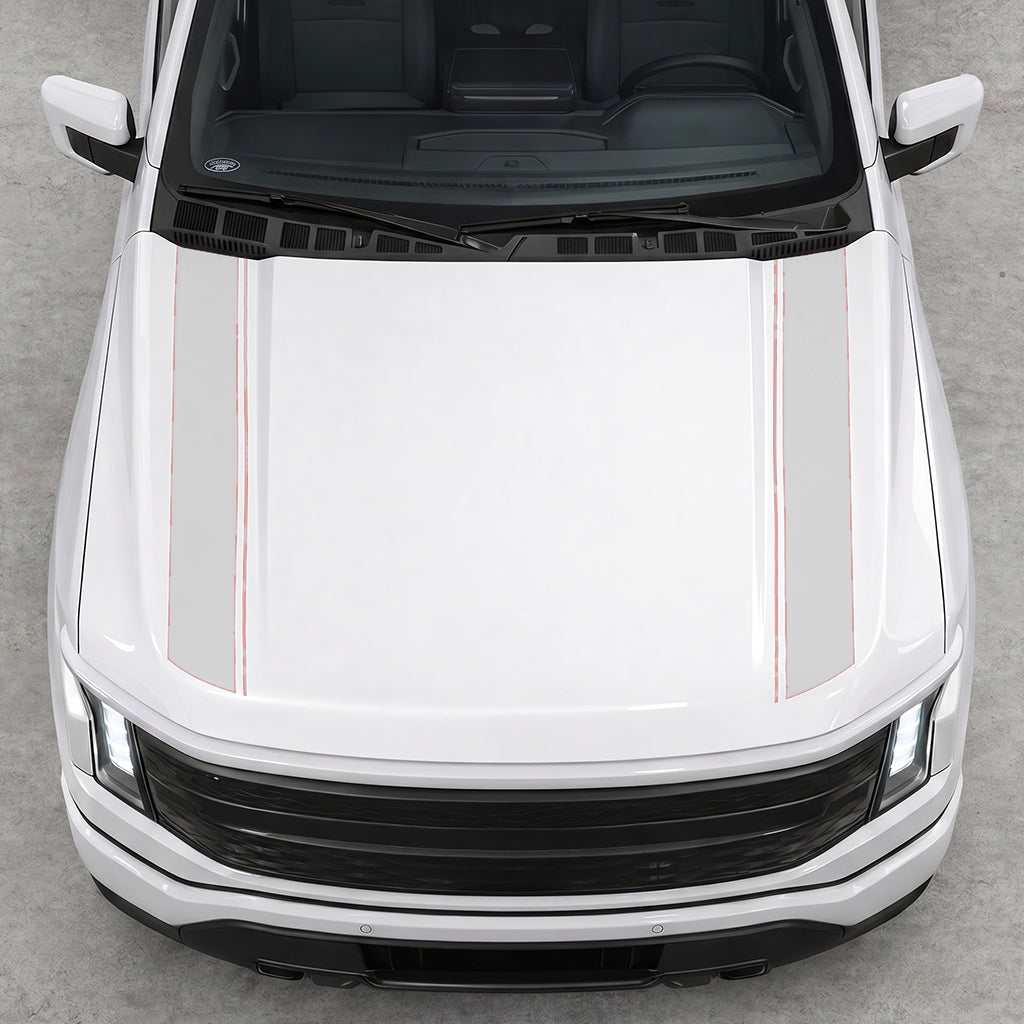 Hood Panel Decal/Sticker - Double Side Solid Graphic Decal Graphic Kit - For Ford F-150 2015-2020 - Premium Vinyl