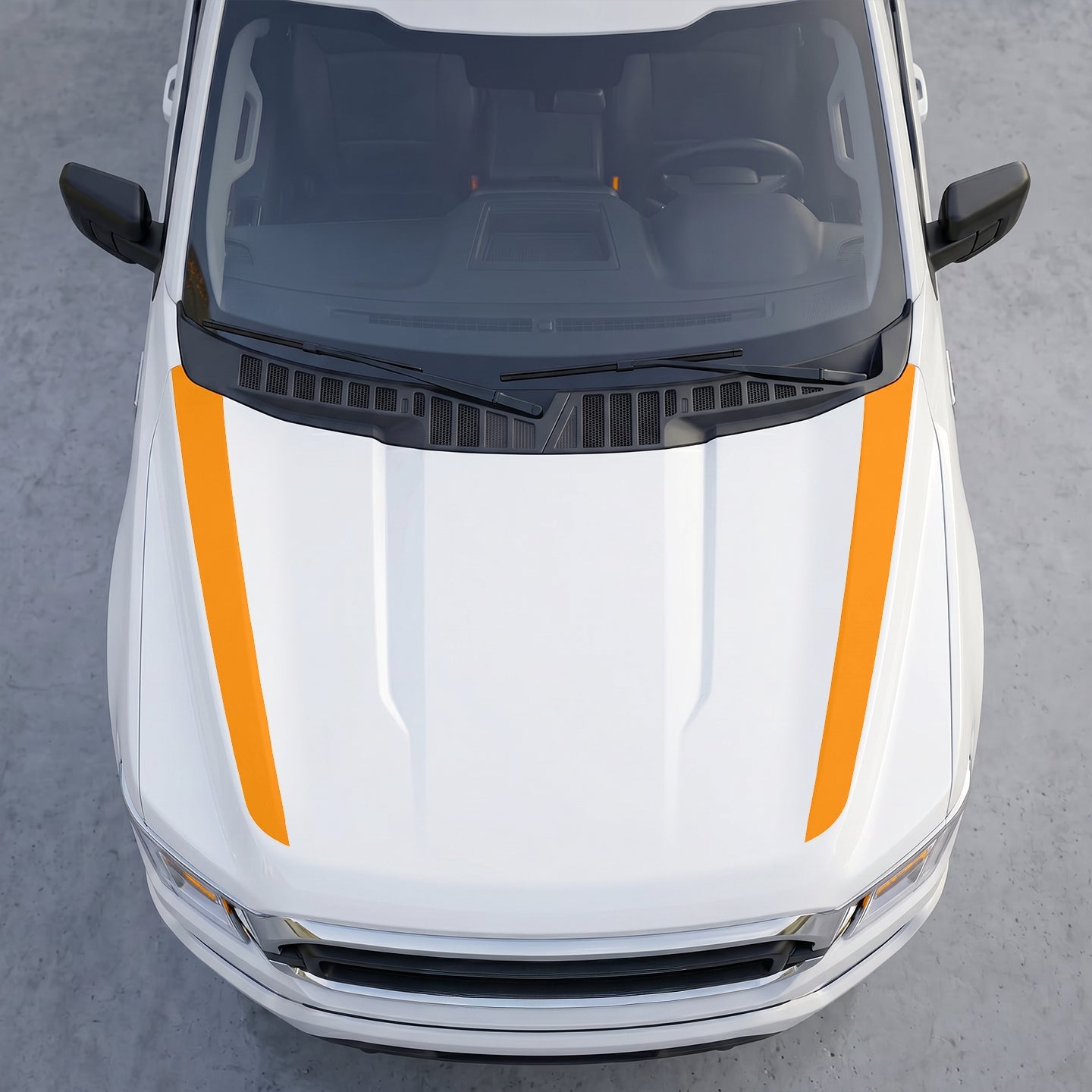 Hood Panel Decal/Sticker - Minimalist Solid  Hood Cowl Stripes – Dual Side Accent Vinyl Decals Graphic Kit - For Ford F-150 F150 2015-2020 - Premium Vinyl