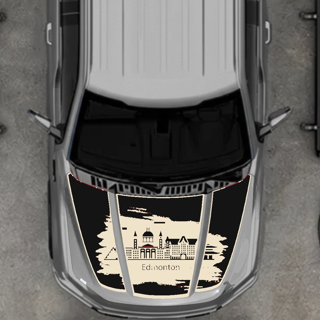 Hood Panel Decal/Sticker - Edmonton - Border Graphic Kit - For Ford F-150 2020-2026 - Premium Vinyl