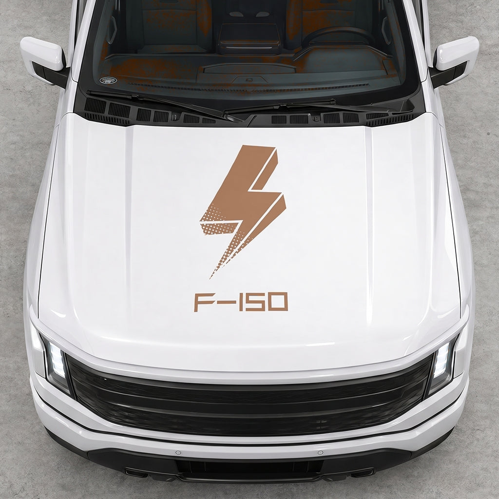 Hood Panel Decal/Sticker - Cut Bold Electric Graphic Decal Graphic Kit - For FORD F-150 2015-2020 - Premium Vinyl