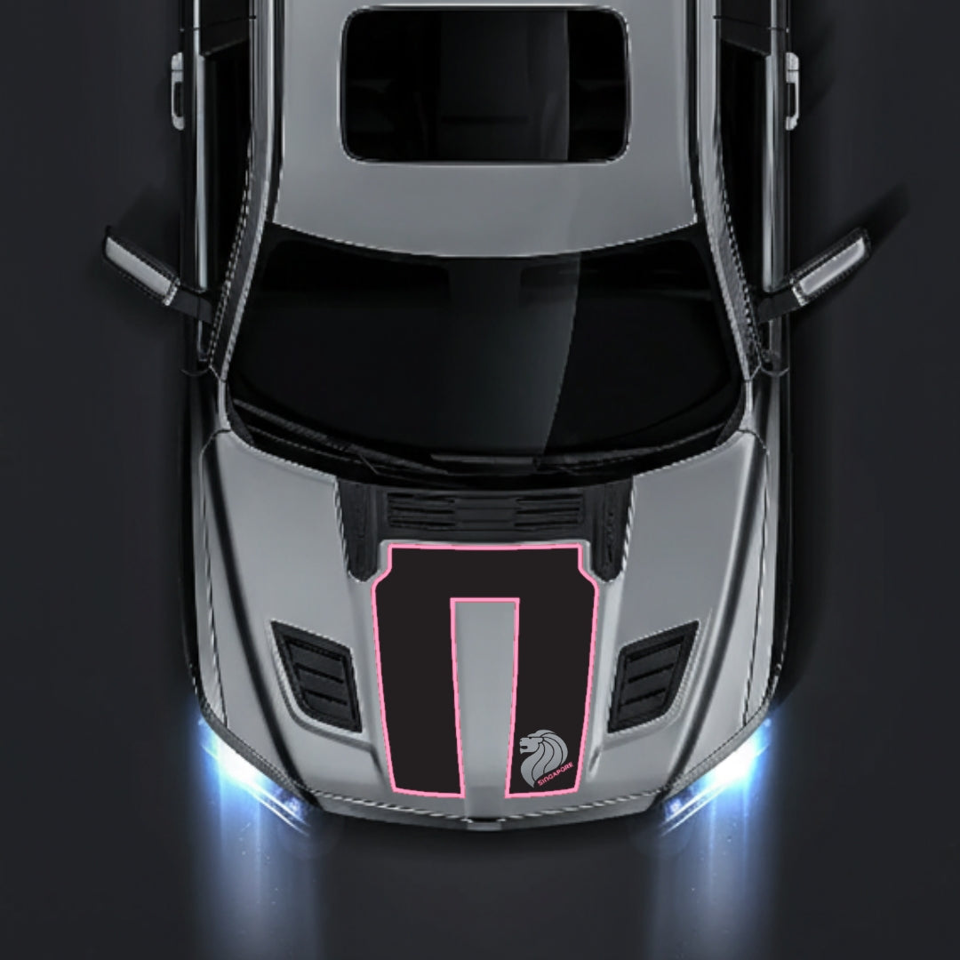 Hood Panel Decal/Sticker - Singapore - Cut - Border Graphic Kit - For Dodge RAM 1500 2019-2025 - Premium Vinyl